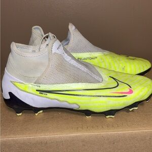 Nike Phantom GT Cleats in Neon Yellow and White